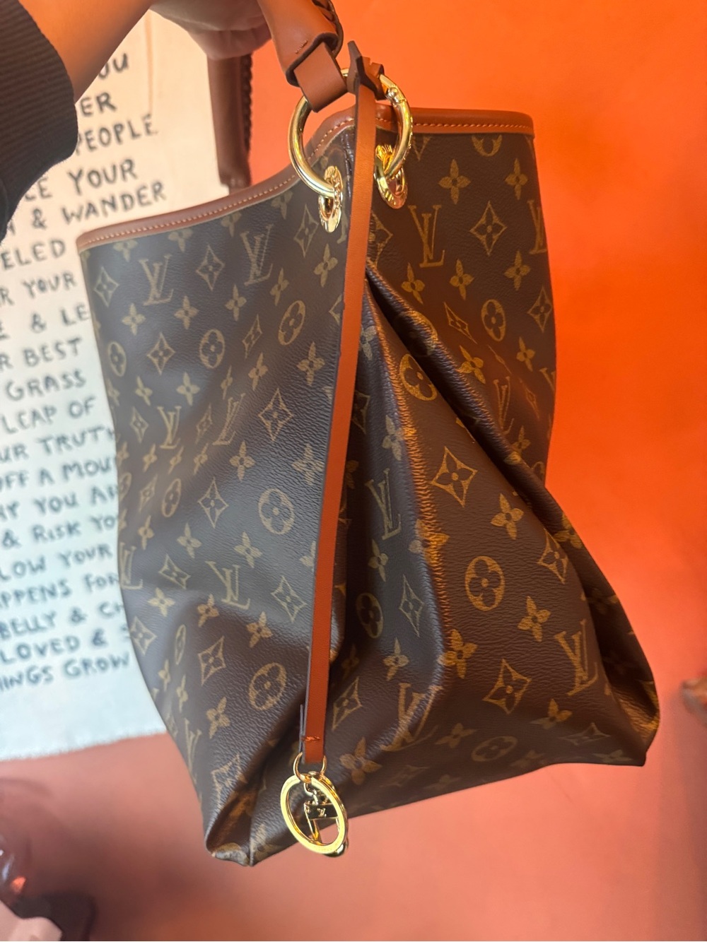 Louis Vuitton Monogram Canvas Shoulder Bag in Brown and Tan - Picture 2 of 10
